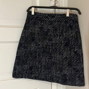 J.Crew black/blue/white tweed skirt size 2